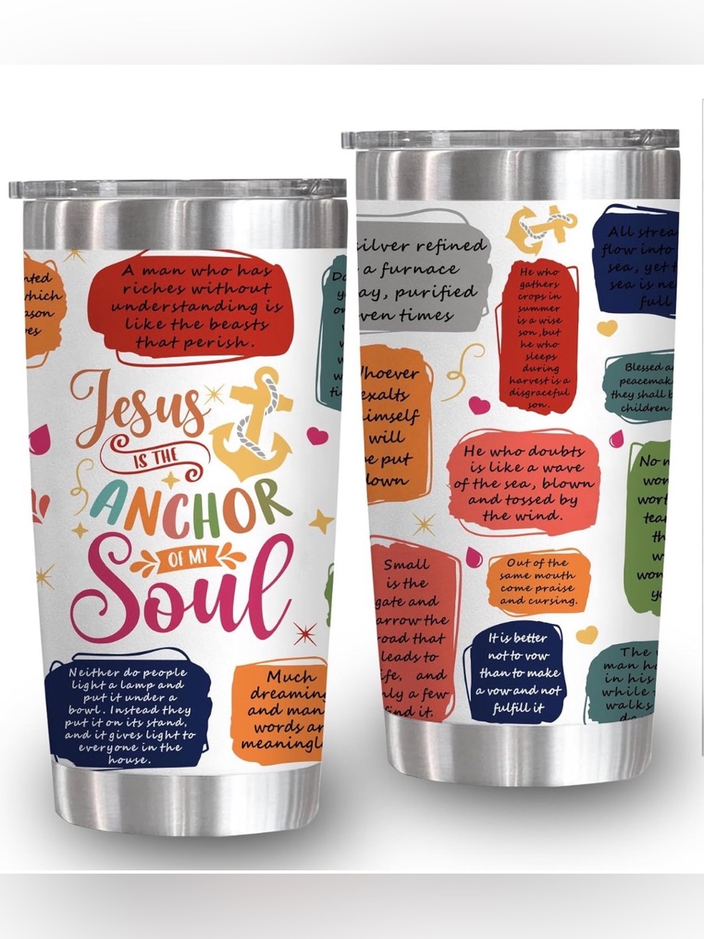 Jesus Is The Anchor of My Soul Inspirational Stainless Steel Tumbler 20oz